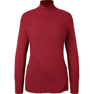 Casual Looks - Trui - Donkerrood - Met Staande Kraag - Lange Mouwen