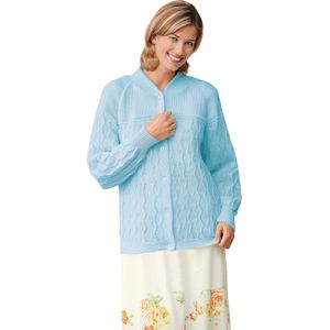 wäschepur - Vest - Blauw - Lange Mouwen - 50% Wol 50% Polyacryl