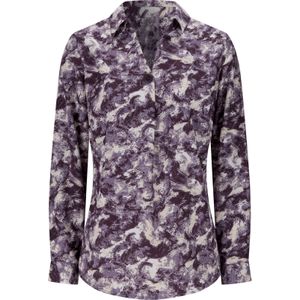 Dames Comfortabele blouse in aubergine/lila bedrukt