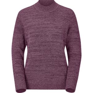 Dames Trui met opstaande kraag in fuchsia gemêleerd