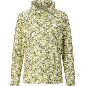 Dames Shirt met opstaande kraag in lindegroen/citroen bedrukt