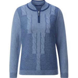 Pullover - Licht Donker Effecten - Bouclékwaliteit - Opstaande Kraag