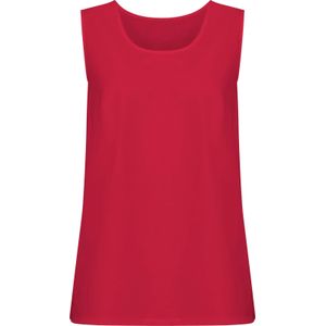 Blousetops - Rood - 100% Polyester - Ronde Hals Mouwloos