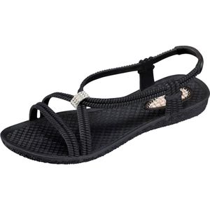 Sandalen - Zwart - Synthetisch - Zonder Sluiting