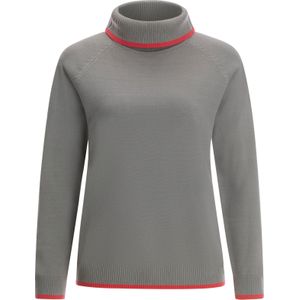 Dames Rolkraagtrui in grijs/pink