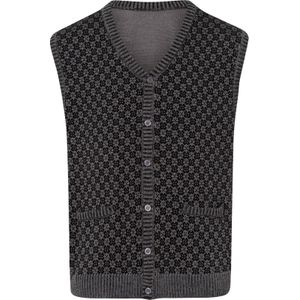 Vest - Geruit - Jacquardtricot - Effen Boorden