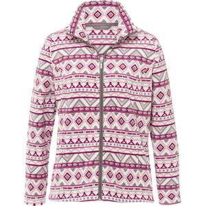 Dames Fleecejack in malve/ecru bedrukt