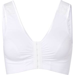 Dames Beha zonder beugel met voorsluiting in wit + zwart