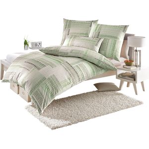 Biberna - Bedtextiel - Lindegroen - Fijnflanel - 1 Kussenovertrek 40 x 80 cm Gratis