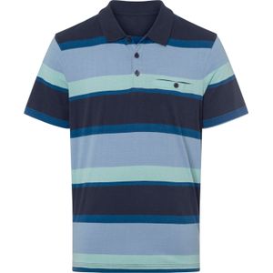 Poloshirt - Marine/Royalblauw - 100% Katoen - Gedessineerd