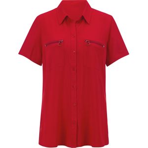 Lange Blouse - Viscose - Opgestikte Borstzakken - Licht Afgeronde Zoom