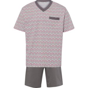 Heren shortama in lichtgrijs/antraciet