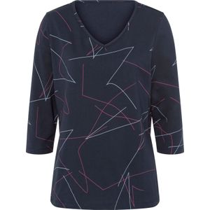 Dames Vrijetijdsshirt in marine geprint