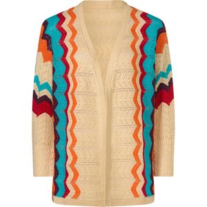 Dames Jack, ajourpatroon in zand/aardbei gedessineerd