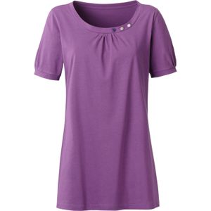 Longshirt - Paars - 100% Katoen - Ronde Hals - Korte Mouwen