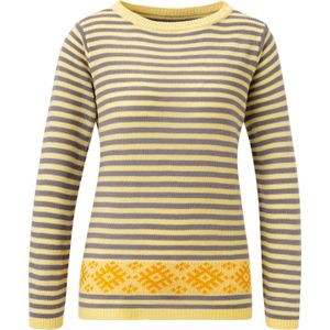 Dames Pullover met lange mouwen in citroen/oker gedessineerd