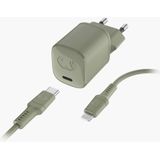 Fresh 'n Rebel - USB-C Mini Charger 20W PD + Lightning - Dried Green - Artikelnummer: 8720249804086