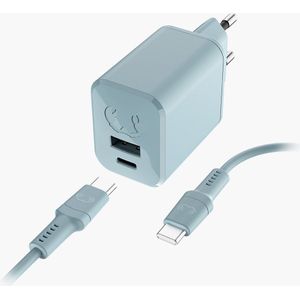 Fresh 'n Rebel - USB + USB-C Mini Charger 45W PD + USB-C - Dusky Blue - Artikelnummer: 8720249804338