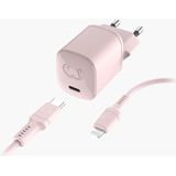 Fresh 'n Rebel - USB-C Mini Charger 20W PD + Lightning - Smokey Pink - Artikelnummer: 8720249804109