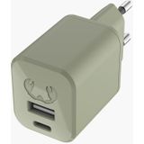 Fresh 'n Rebel - USB + USB-C Mini Charger 30W PD - Dried Green - Artikelnummer: 8720249804161