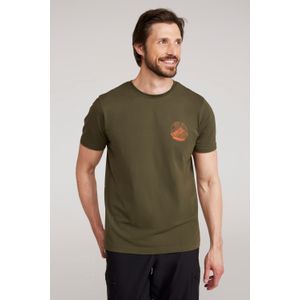 Mountain Grid Herren Grafik T-Shirt - Khaki