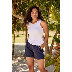Geripptes Damen Tank-Top - Weiss