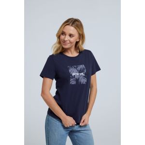 Carina Damen T-Shirt mit Grafikdesign - Marineblau