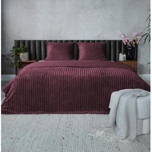 Teddy ribbed dekbedovertrek - bordeauxrood