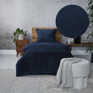 Teddy Hongaarse punt dekbedovertrek - petrolblauw