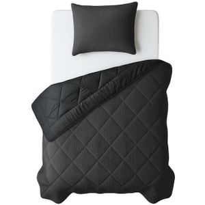 Lazy - All-in-One Dekbed - Antraciet - Teddy Fur - 140 x 200 cm