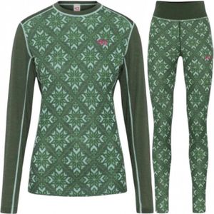 Kari Traa Iselin ski ondergoed set, dames, donkergroen