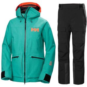 Helly Hansen Powderqueen 3.0/Switch Cargo 2.0, skiset, dames, groen/zwart