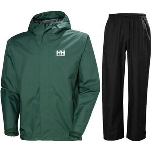 Helly Hansen Seven J/HH Rain, regenpak, heren, donkergroen/zwart