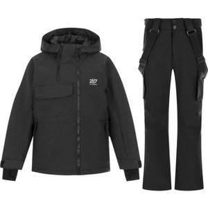 2117 of Sweden Kidden ski jas/skibroek set, junior, zwart