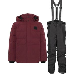 Didriksons Dacit/Silikat winterset, junior, zwart/donkerrood