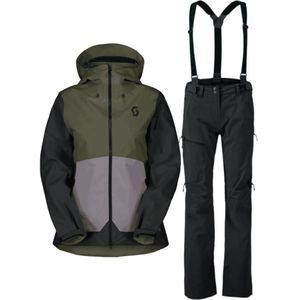 Scott Explorair 3L jas/broek set, dames, donkergroen/grijs/zwart