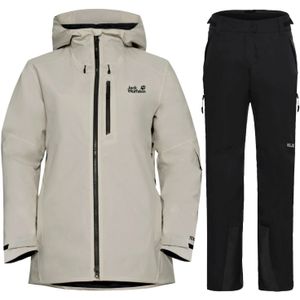 Jack Wolfskin Flowline 2L/3in1 skiset, dames, zwart/beige