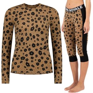 Mons Royale Cascade/Cascade 3/4 ski-ondergoed dames, bruin