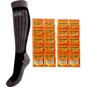 Accezzi voetenwarmer/Helios Merino One 60 set, unisex, zwart