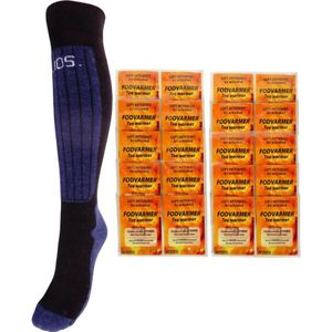 Accezzi voetenwarmer/Helios Merino One 60 set, unisex, marineblauw