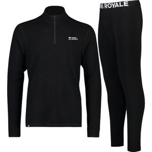 Mons Royale Cascade 1/4 Zip/Basislaag Set, heren, zwart