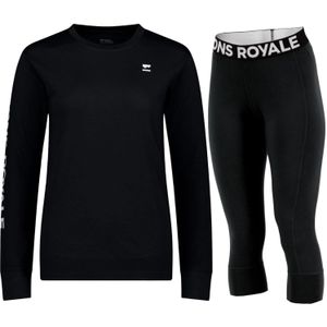 Mons Royale Cascade/Yotei skiondergoedset, dames, zwart