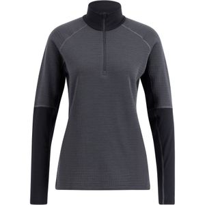 Lundhags Prime Merino Half Zip, tussenlaag, dames, grijs/zwart
