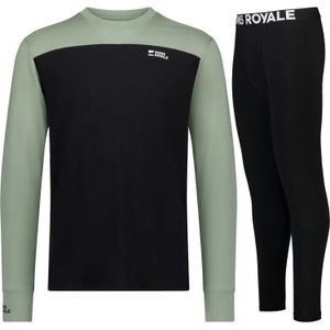 Mons Royale Cascade/Yotei ski ondergoed set, heren, zwart/groen