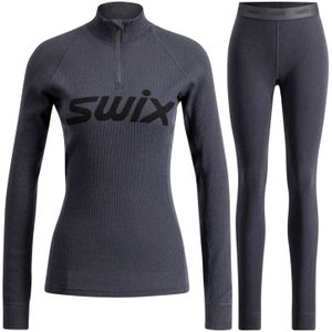 Swix RaceX Merino Half Zip/Pantset, dames, donkergrijs