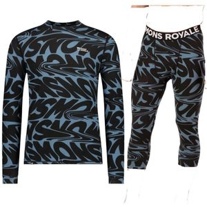 Mons Royale Cascade Merino Base Layer Set, heren blauw