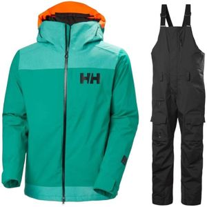 Helly Hansen Powdreamer 2.0/Sogn Bib Cargo, skiset, heren, groen/zwart