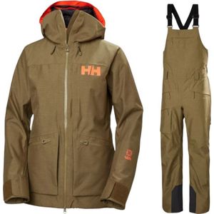 Helly Hansen Powderqueen 3.0/Bib 2.0, skiset, dames, bruin