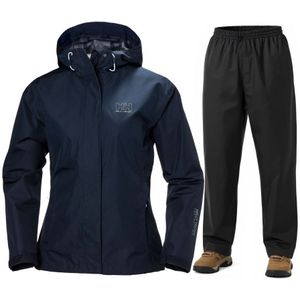 Helly Hansen Seven J/HH Rain, regenpak, dames, donkerblauw/zwart