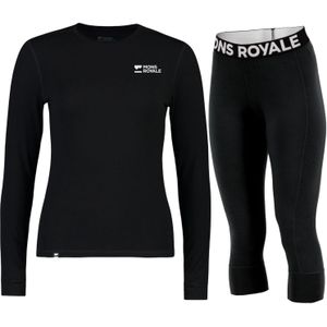Mons Royale Cascade Merino Base Layer Set, dames, zwart